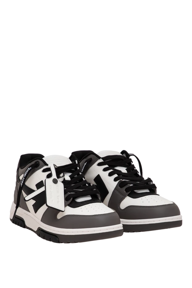 Off-White мужские кожаные комбинированные кроссовки out of office с контрастными стрелками 196650 - фото 3