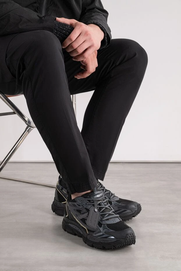 Off-White мужские черные комбинированные кроссовки со сложной архитектурной подошвой 196652 - фото 2