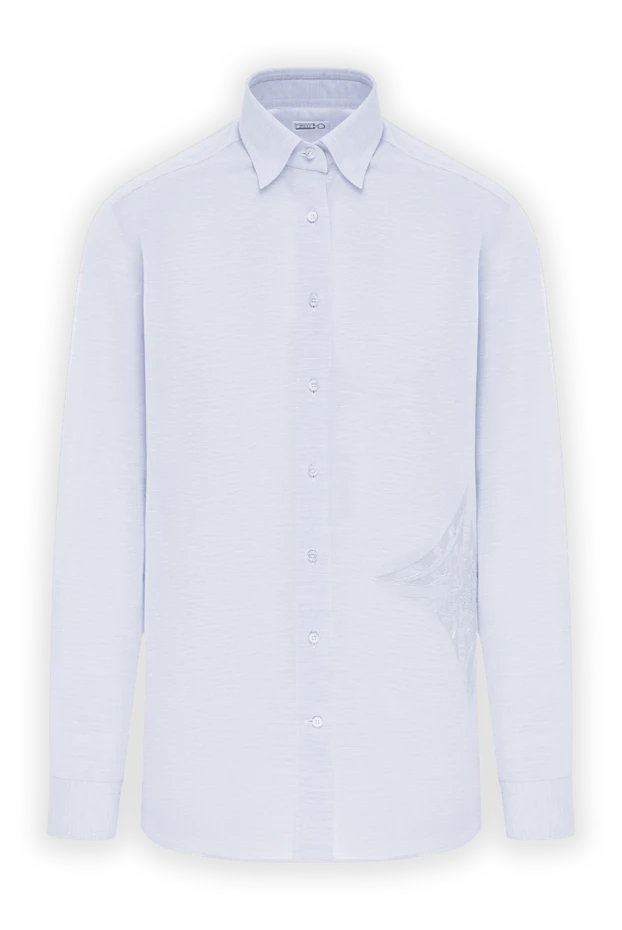 Zilli light blue shirt with thin vertical stripes and a breast pocket 196696 - photo 1