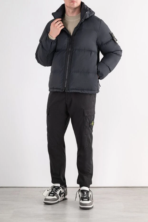 Stone Island берік қара cordura нейлонынан жасалған мамық күртеше 196709 - фото 2