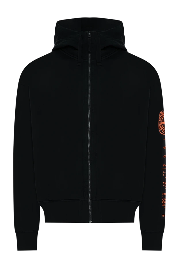 Stone Island спортивная кофта на молнии из хлопкового флиса с двухслойным капюшоном 196711 - фото 1