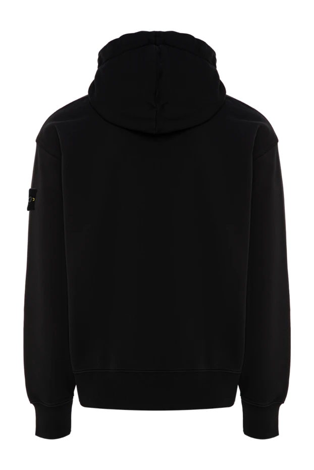 Stone Island black cotton zip-up sweatshirt with a deep adjustable hood 196712 - photo 2