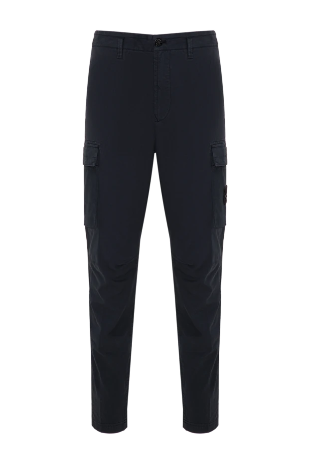 Stone Island мужские темно-синие брюки-карго из технологичного эластичного хлопка 196717 - фото 1