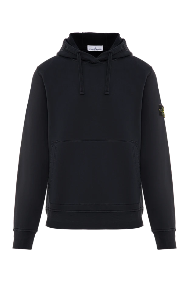 Stone Island dark blue cotton hoodie with hidden side seam pockets 196723 - photo 1