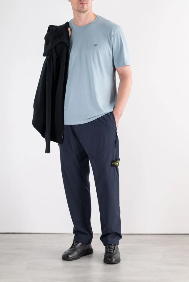 Stone Island мужские темно-синие спортивные брюки на эластичном поясе 196725 - фото 2