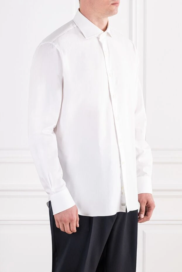 Alessandro Gherardi men's white evening shirt made of wear-resistant thin poplin 196751 - photo 3