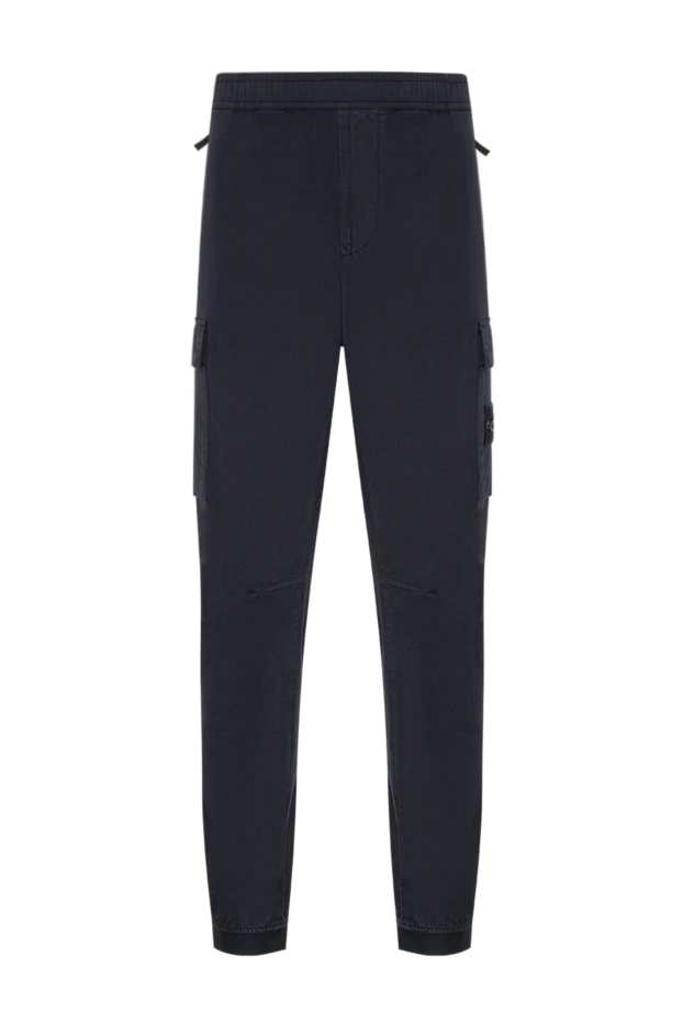 Stone Island мужские темно-синие брюки-карго с эластичными манжетами 196764 - фото 1