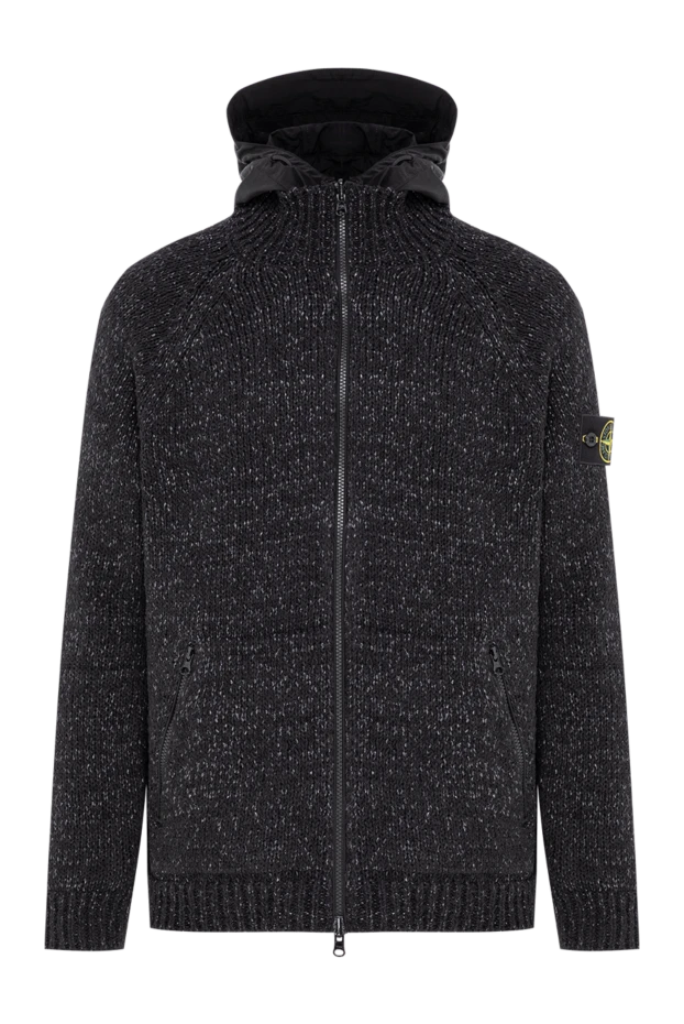 Stone Island черный мужской вязаный кардиган с капюшоном 196768 - фото 1