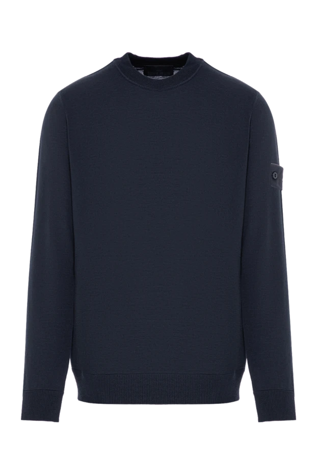 Stone Island вязаный свитер с круглым вырезом из легкой чистой шерсти черного цвета 196772 - фото 1