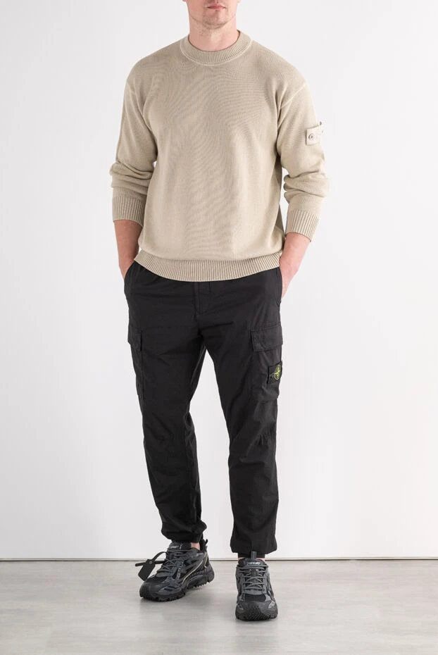 Stone Island черные мужские брюки-карго на кулиске 196776 - фото 2