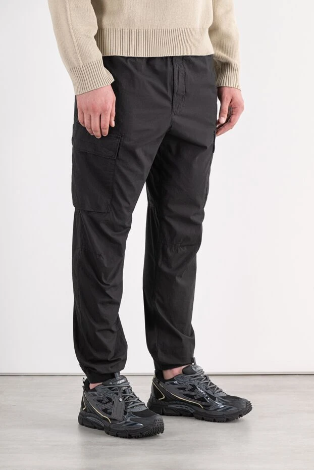 Stone Island черные мужские брюки-карго на кулиске 196776 - фото 3