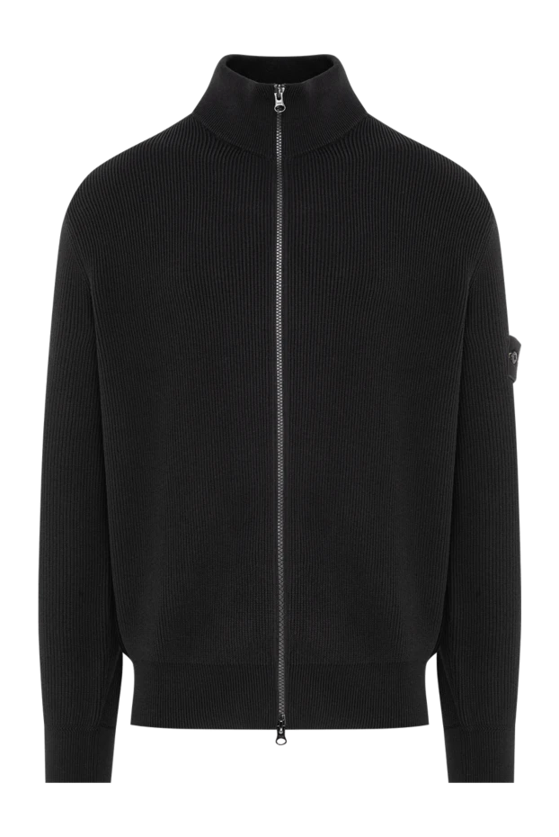 Stone Island черный мужской хлопковый кардиган на молнии 196778 - фото 1