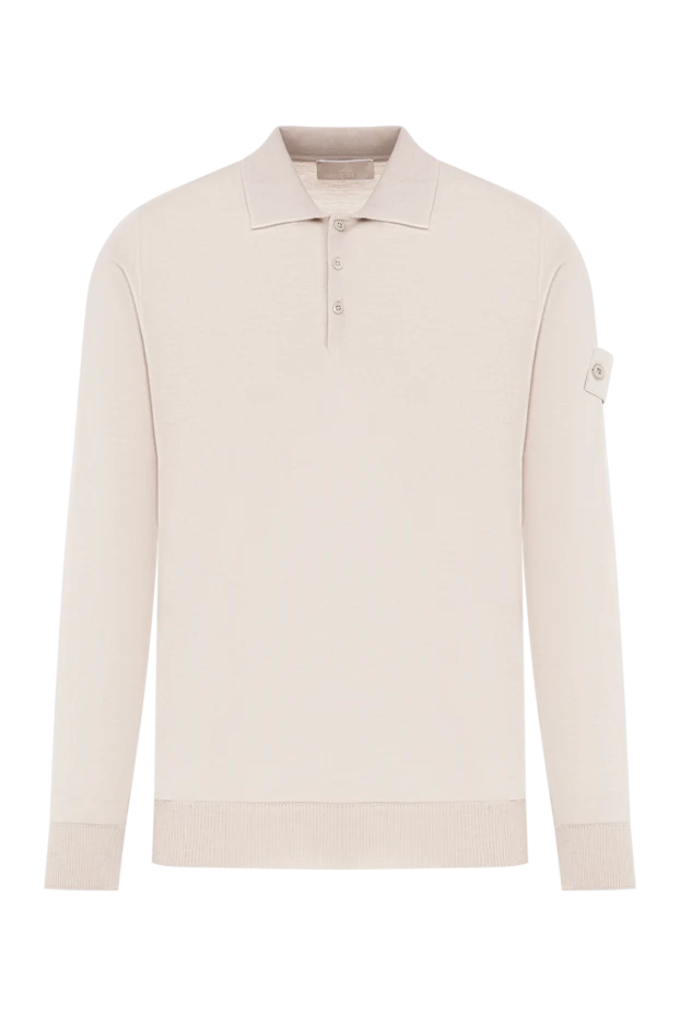 Stone Island трикотажный поло с длинным рукавом в бежевом цвете 196784 - фото 1