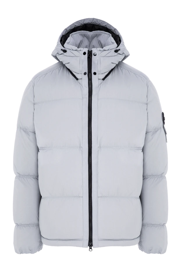 Stone Island сұр-көк түсті тозуға төзімді cordura нейлонынан жасалған мамық күртеше 196801 - фото 1