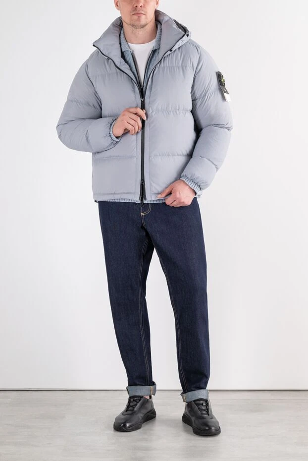 Stone Island сұр-көк түсті тозуға төзімді cordura нейлонынан жасалған мамық күртеше 196801 - фото 2