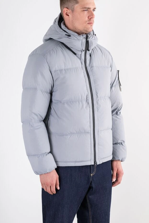 Stone Island сұр-көк түсті тозуға төзімді cordura нейлонынан жасалған мамық күртеше 196801 - фото 3