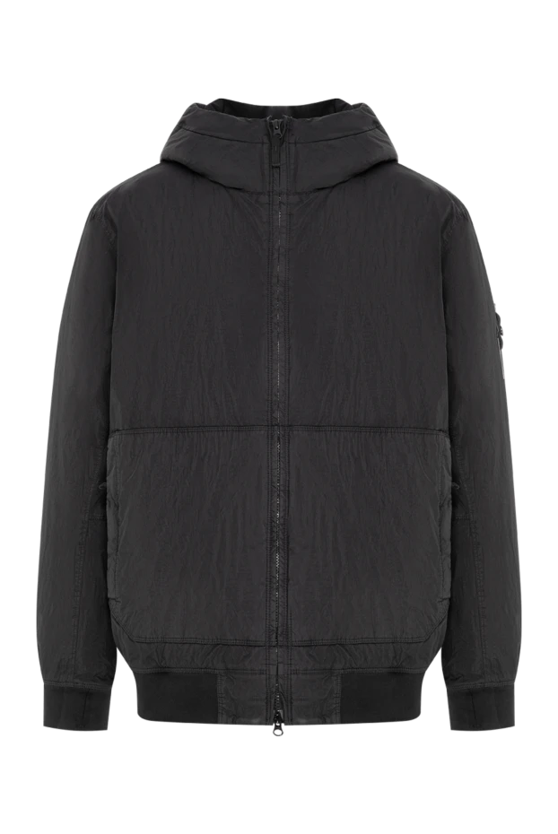 Stone Island үш қабатты жоғары сапалы материалдан жасалған қара капюшонды күртеше 196803 - фото 1