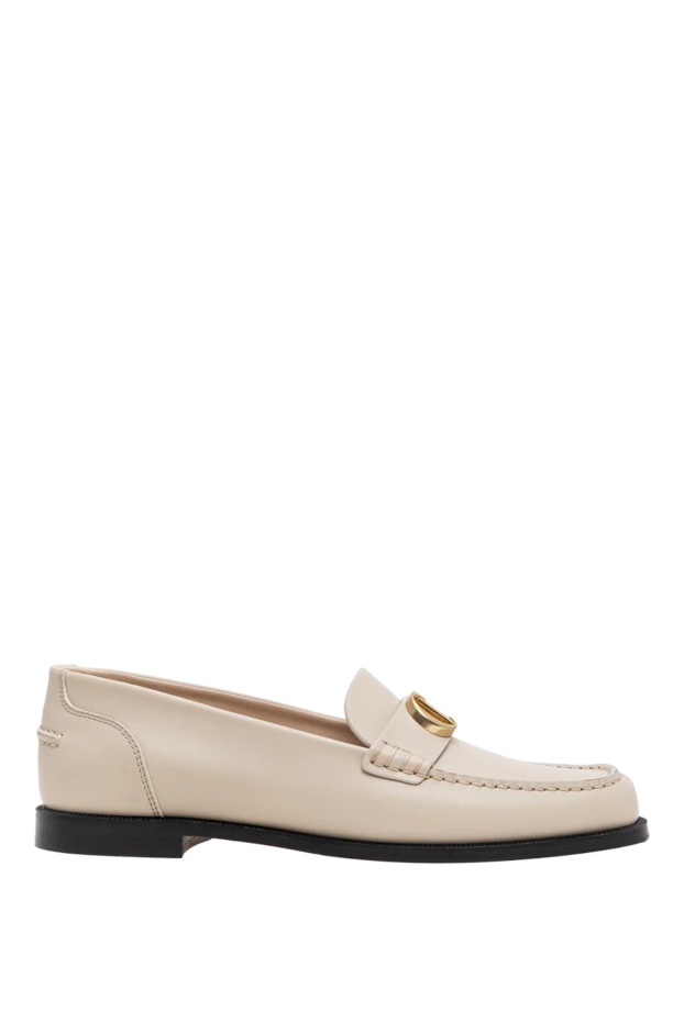 Dior cream leather palais loafers with gold monogram on the vamp 196876 - photo 1