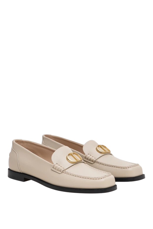 Dior cream leather palais loafers with gold monogram on the vamp 196876 - photo 3