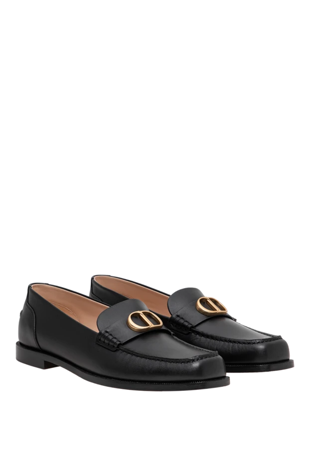 Dior black leather palais loafers with gold monogram on the vamp 196880 - photo 3