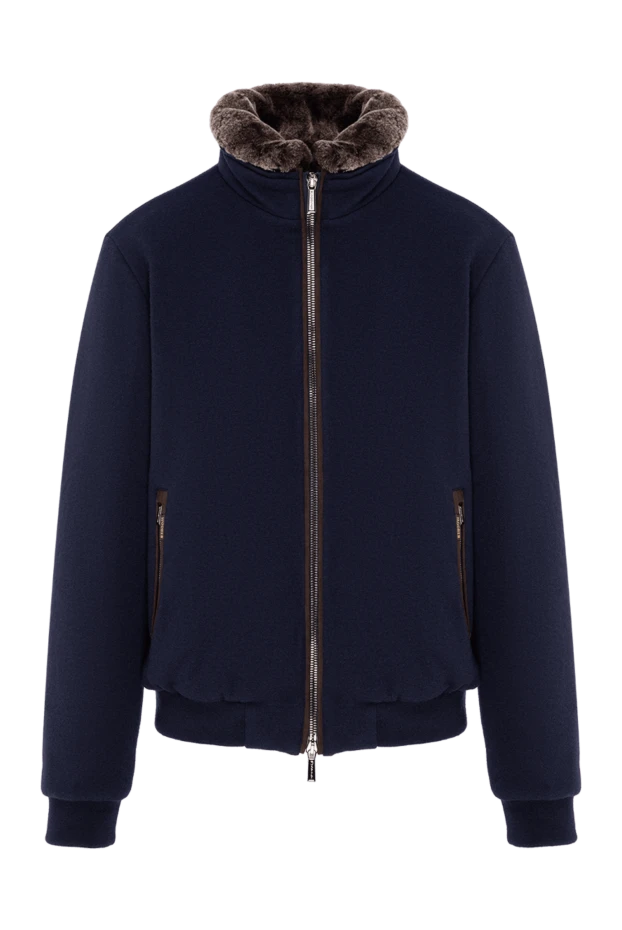 Moorer insulated down bomber jacket made of wool and cashmere with a fur collar 197394 - photo 1