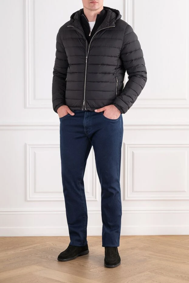 Moorer ultra-light quilted black down jacket with a fixed hood 197395 - photo 2
