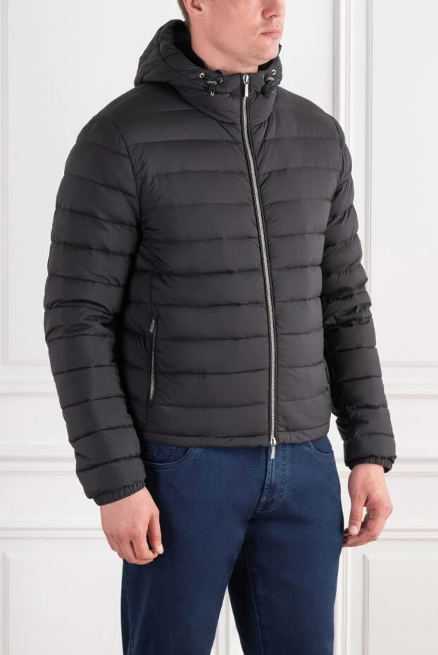 Moorer ultra-light quilted black down jacket with a fixed hood 197395 - photo 3