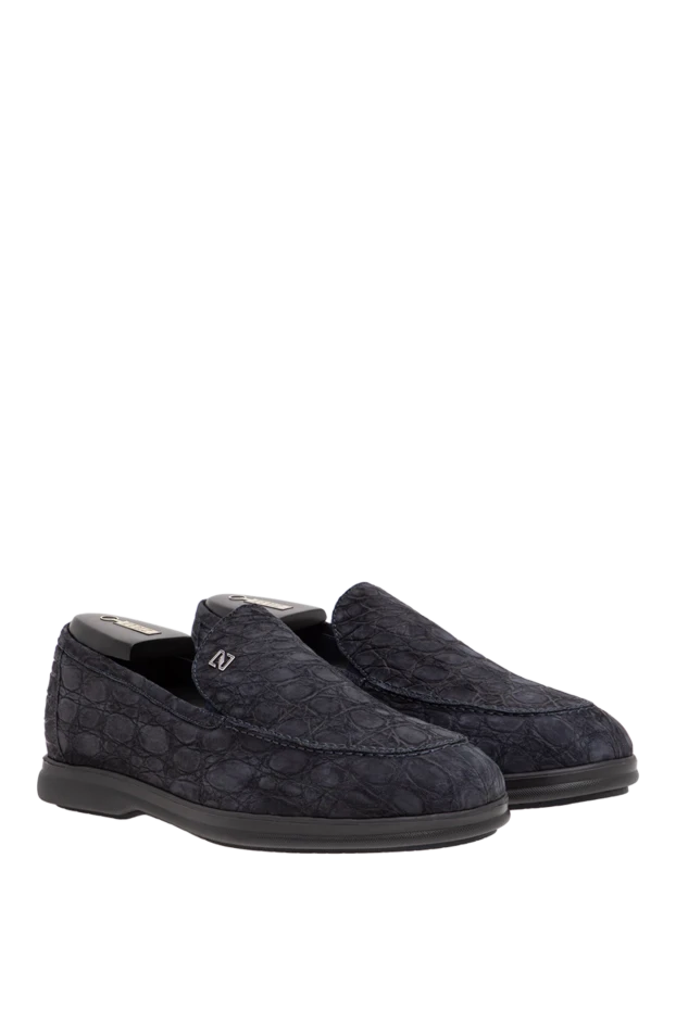 Zilli men's midnight blue crocodile leather loafers with flexible soles 197431 - photo 2