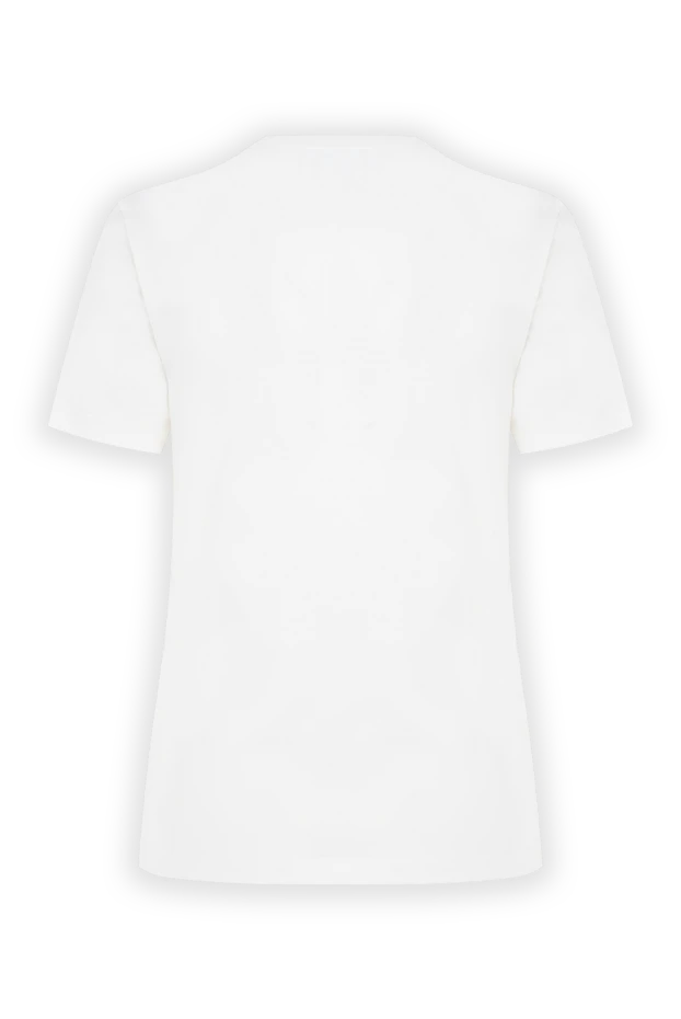 Dior women's white cotton t-shirt with floral embroidery and a simple logo 197483 - photo 2