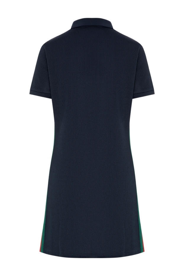 Gucci синее трикотажное платье-поло с фирменными лампасами на боковых швах 197500 - фото 2