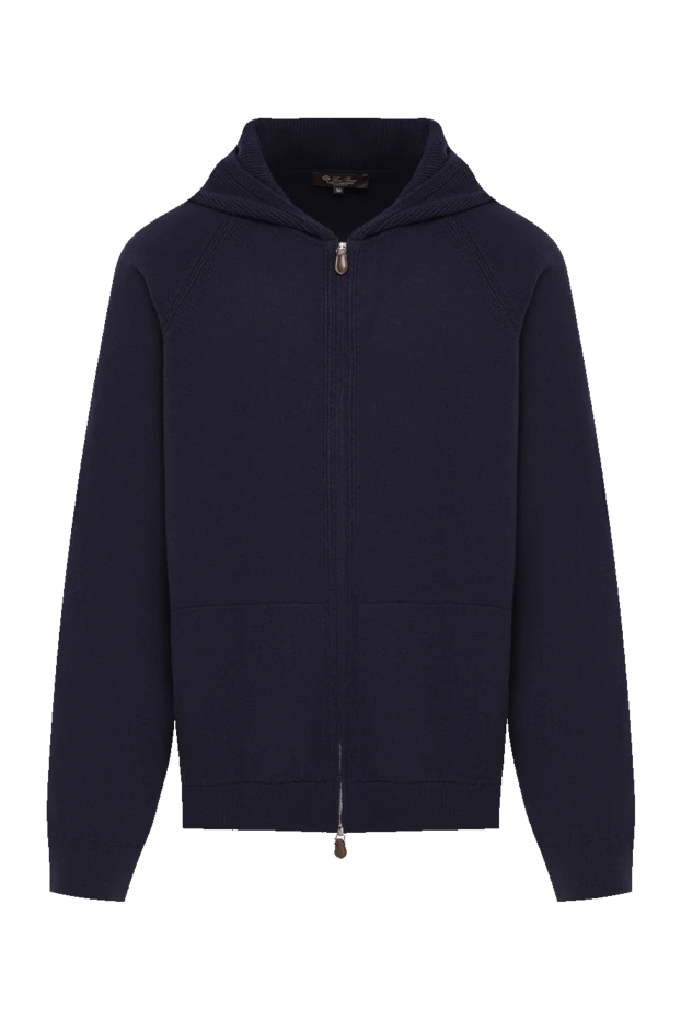 Loro Piana merano dark blue cashmere bomber jacket with hood 197506 - photo 1