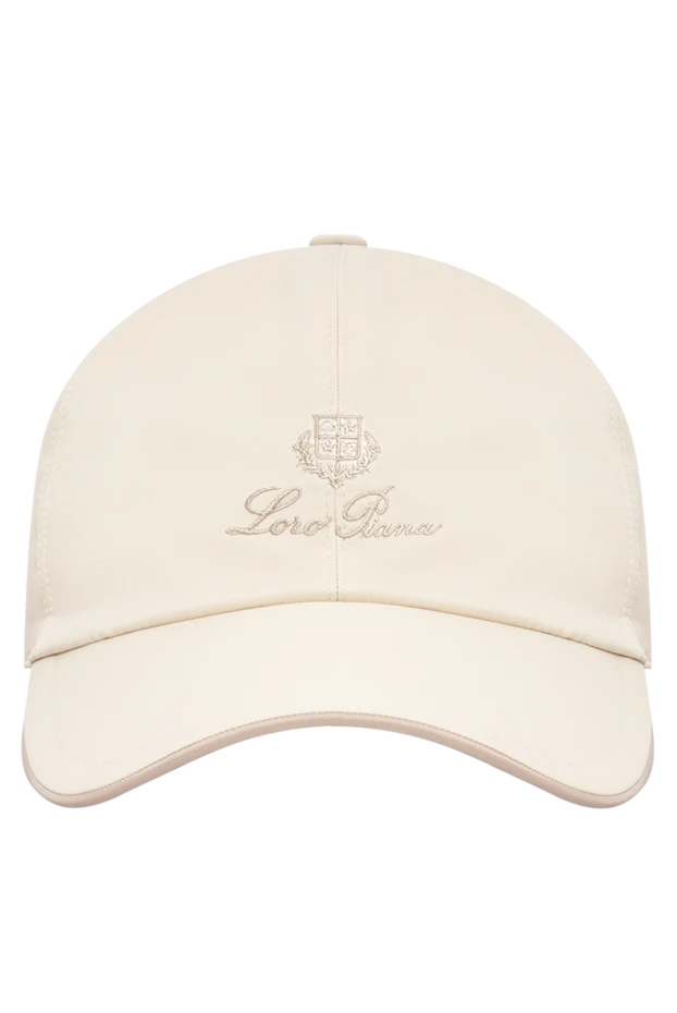 Loro Piana men's milky white microfiber baseball cap with heraldic embroidery 197509 - photo 1