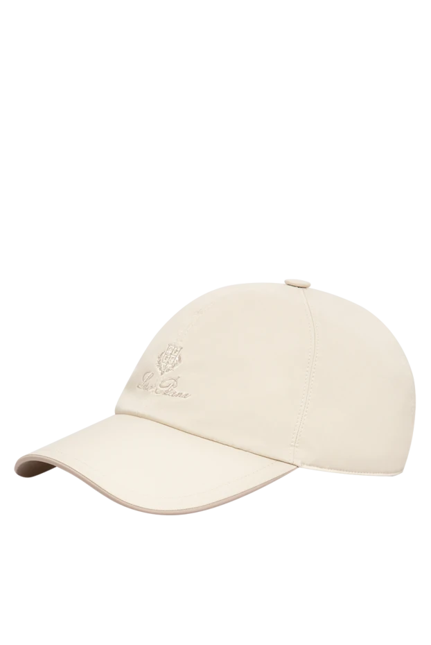 Loro Piana men's milky white microfiber baseball cap with heraldic embroidery 197509 - photo 3