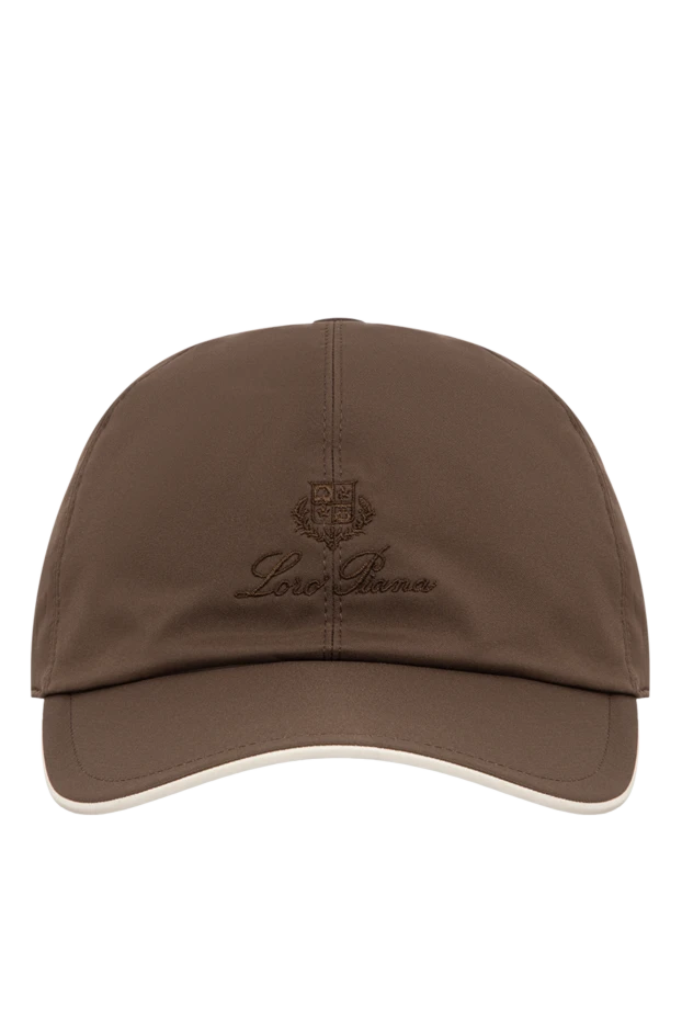 Loro Piana men's brown microfiber baseball cap with contrast piping 197512 - photo 1