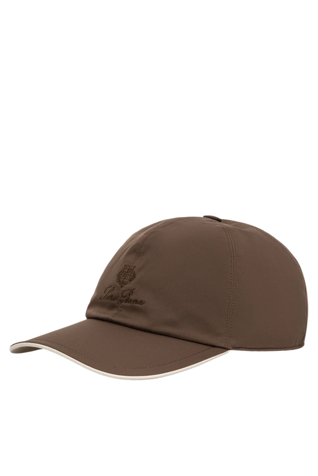Loro Piana men's brown microfiber baseball cap with contrast piping 197512 - photo 3
