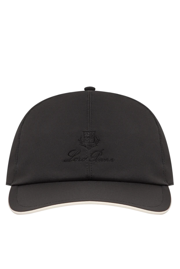 Loro Piana men's black microfiber baseball cap with contrast piping 197513 - photo 1