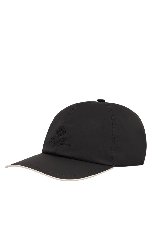 Loro Piana men's black microfiber baseball cap with contrast piping 197513 - photo 3