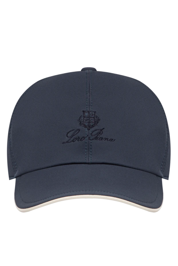 Loro Piana men's dark blue microfiber baseball cap with contrast piping 197514 - photo 1