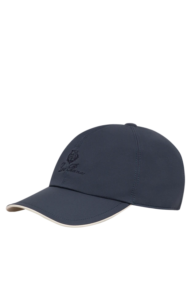 Loro Piana men's dark blue microfiber baseball cap with contrast piping 197514 - photo 3