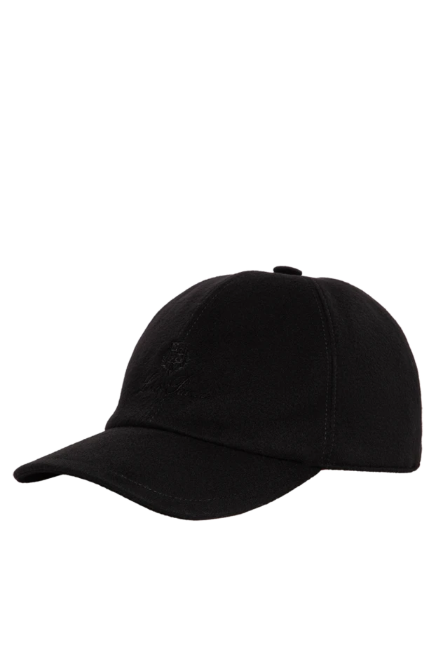 Loro Piana black cashmere baseball cap with storm system protective coating 197519 - photo 3