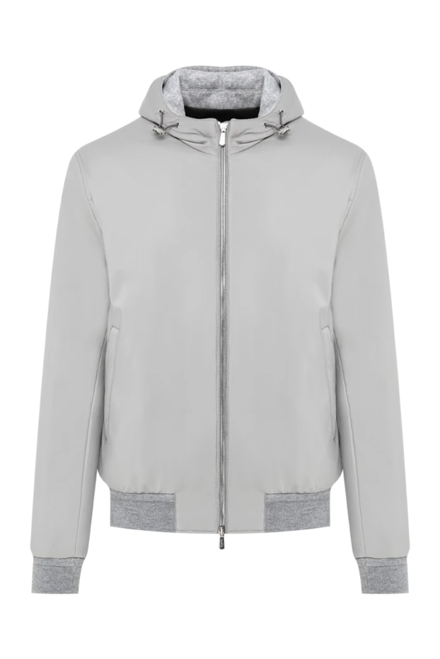 Lenoci men's light gray zip-up bomber jacket with adjustable hood 197529 - photo 1