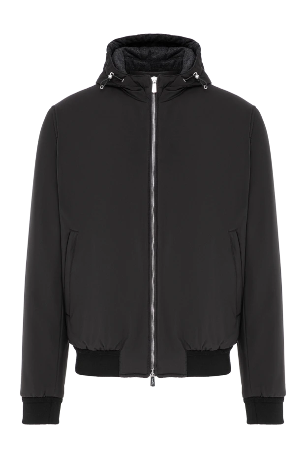 Lenoci men's black zip-up bomber jacket with adjustable hood 197531 - photo 1