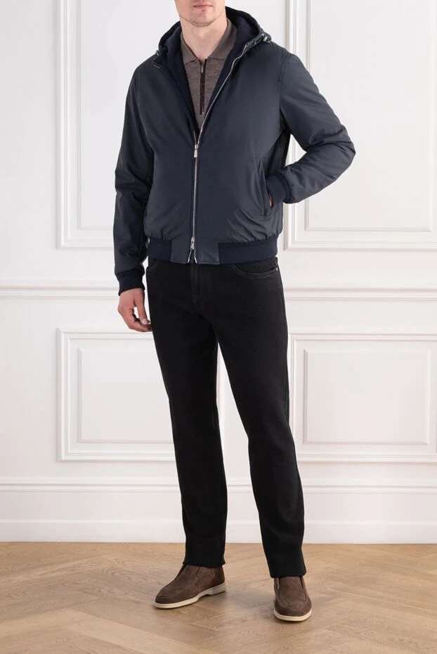 Lenoci a practical urban bomber jacket with a protective hood in a deep dark shade. 197532 - photo 2