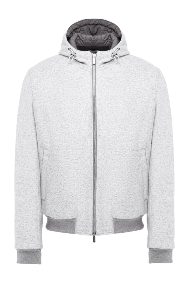 Lenoci textured melange wool bomber jacket with a hood 197533 - photo 1