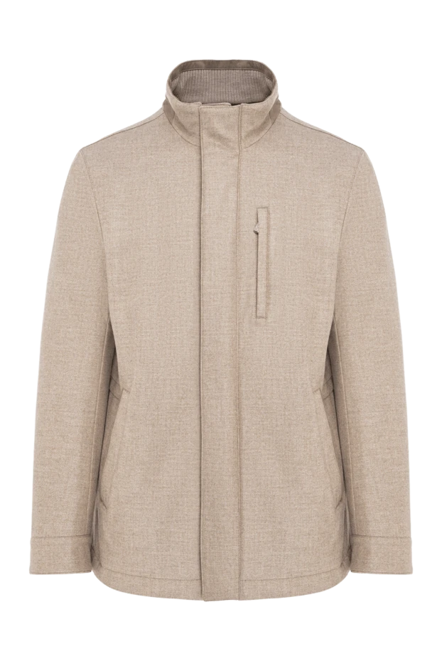 Lenoci an elegant straight-cut wool jacket in a sandy beige melange shade 197538 - photo 1
