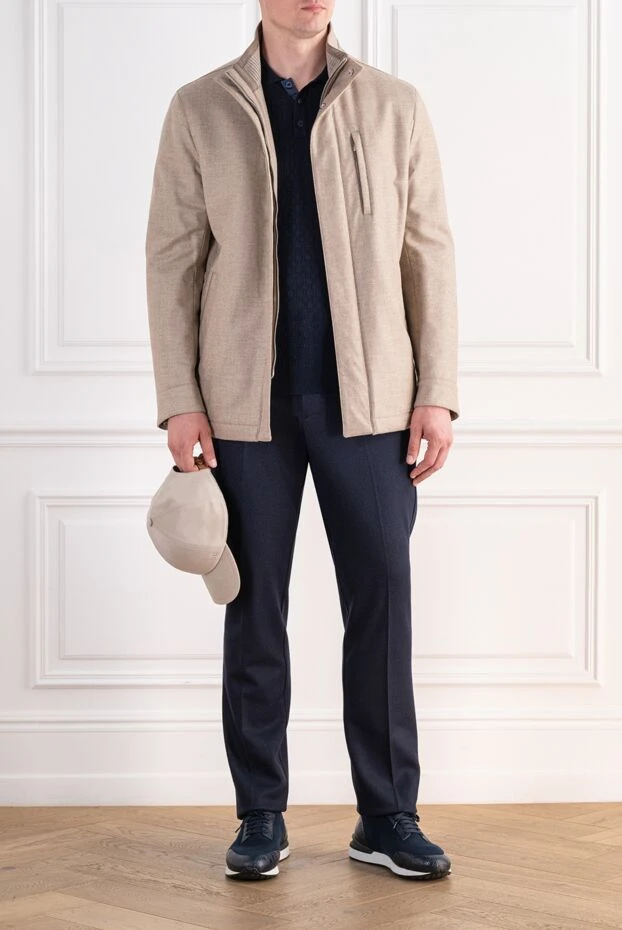 Lenoci an elegant straight-cut wool jacket in a sandy beige melange shade 197538 - photo 2
