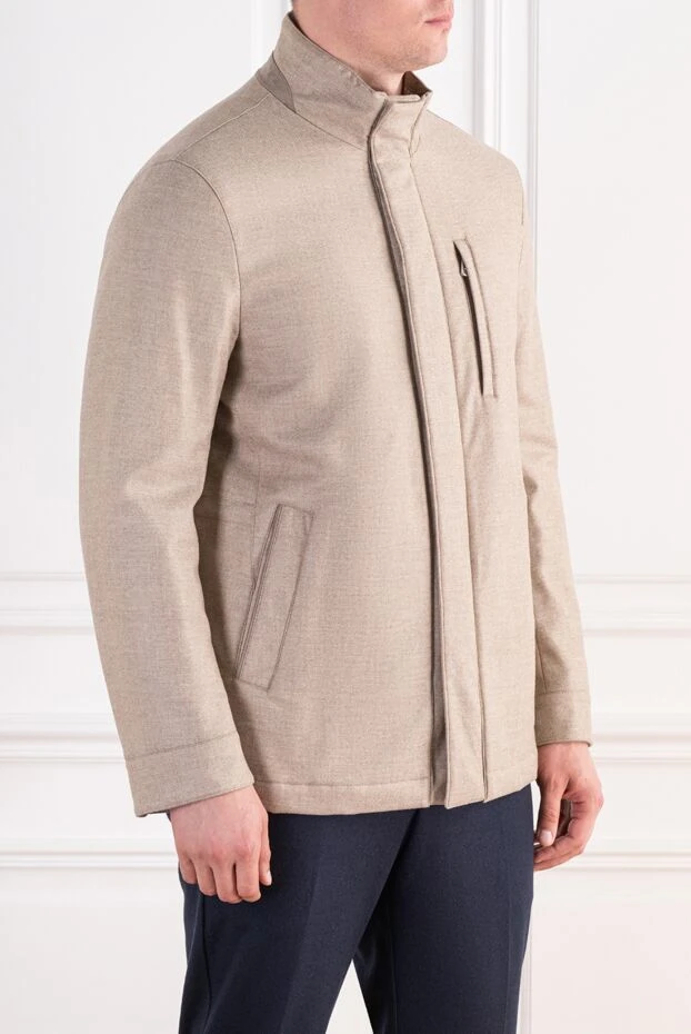 Lenoci an elegant straight-cut wool jacket in a sandy beige melange shade 197538 - photo 3