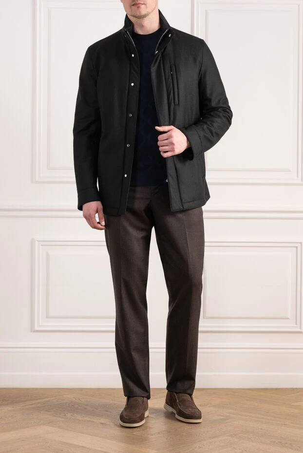 Lenoci premium wool short coat with a high stand-up collar 197539 - photo 2