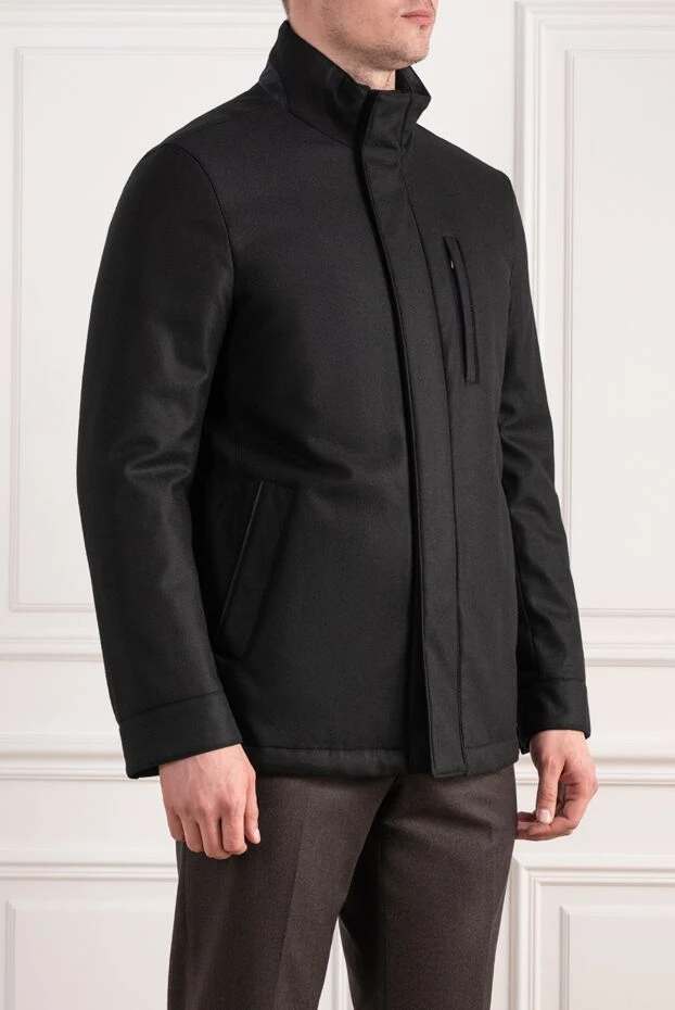 Lenoci premium wool short coat with a high stand-up collar 197539 - photo 3