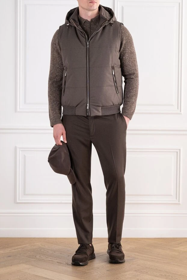Lenoci quilted down vest with knit trim and detachable hood 197540 - photo 2